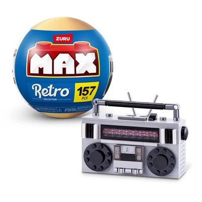 Zuru Max Retro Collection Building Bricks  Cassette Radio 157 Pieces  Boombox