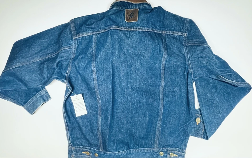 CHAQUETA VAQUERA VINTAGE 1994 MARLBORO COUNTRY STORE TALLA S NUEVA CON ETIQUETAS CUELLO DE CUERO WESTERN Foto 3 de 4