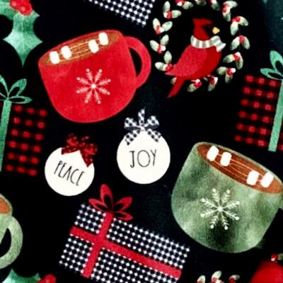 Farmhouse Christmas Cocoa & Coffee Super SOFT Yoga Band Leggings Rustic OS TC Pl