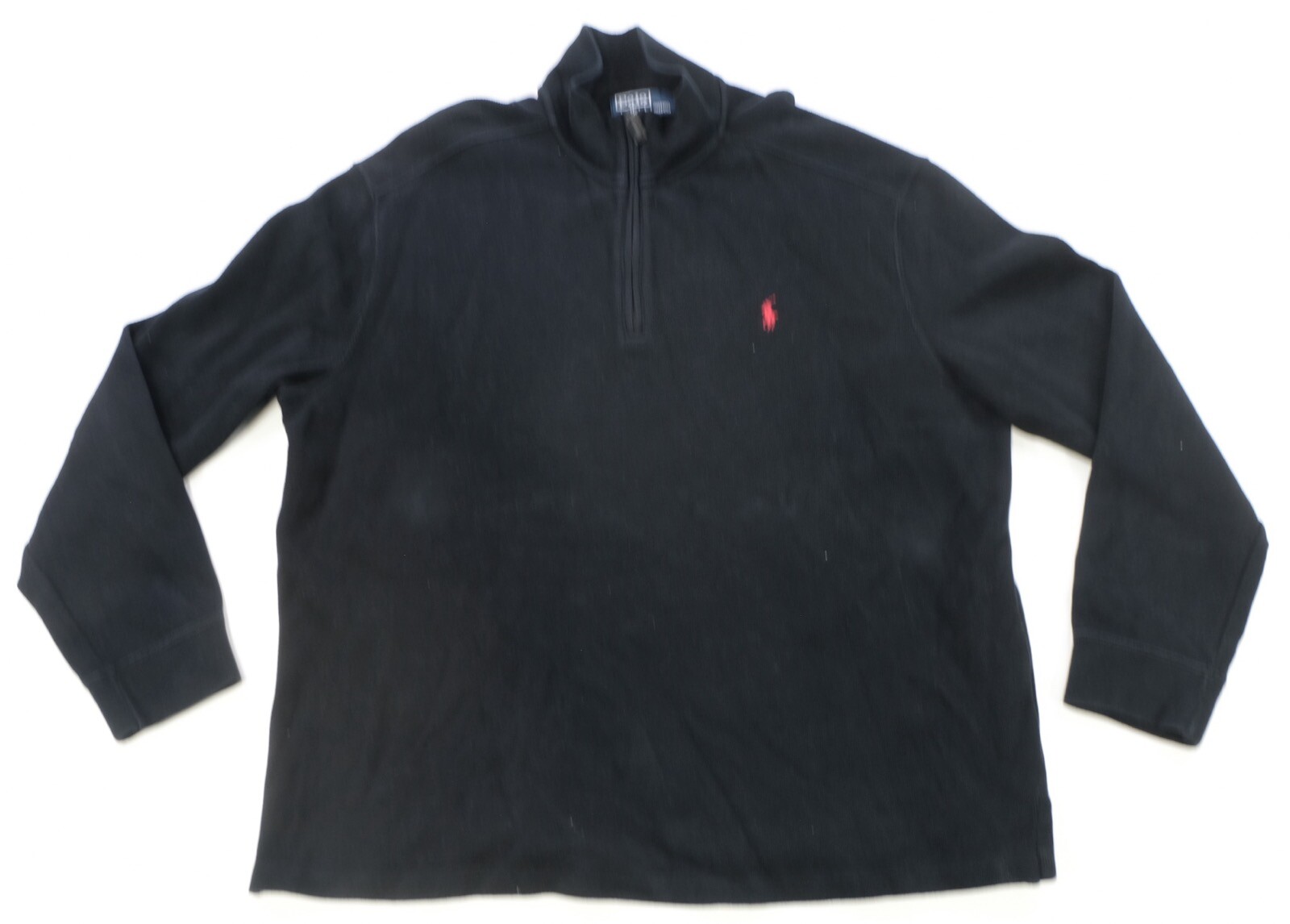 Raro maglione pullover vintage POLO RALPH LAUREN piccolo pony 1 4 zip anni 2000 nero TG XL