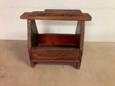 1920's Handmade Antique Shoeshine Box, 14" x 7.5" x 13"