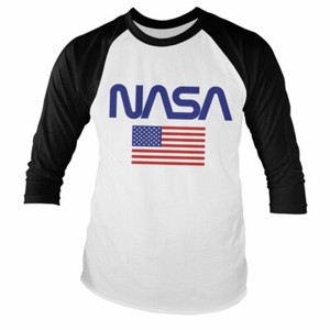 Officially Licensed NASA - Old Glory Baseball Long Sleeve T-Shirt S-XXL Sizes | eBay