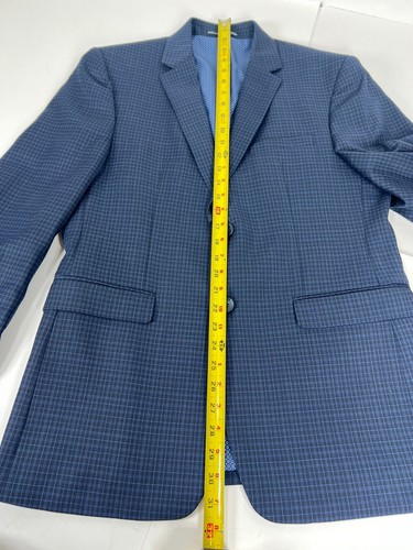 Original Penguin Blazer Size 40 Blue Birdseye Wool 40R Plaid Windowpane Summer - Picture 12 of 24