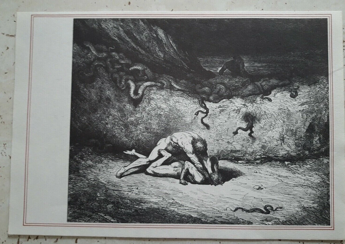 Ritaglio Giornale Divina Commedia Illustrazione Inferno Canto XXX | eBay