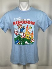 Super Mario Tour The Mushroom Kingdom Light Blue T-Shirt Men's MEDIUM NWT