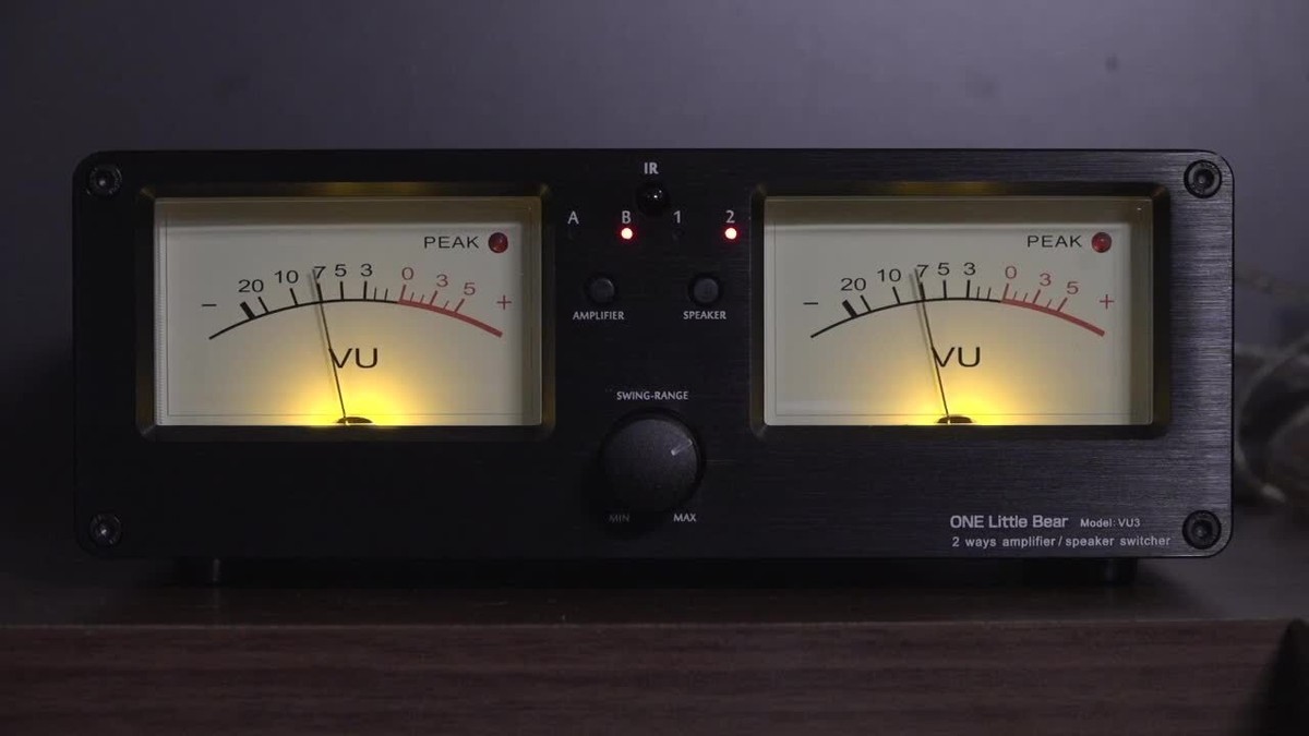 Douk Audio VU3 Amplifier/Speaker Selector Box Dual Analog VU Meter