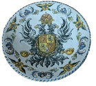 Talavera Spain Pottery Arms of Toledo Armorial Charger Faience