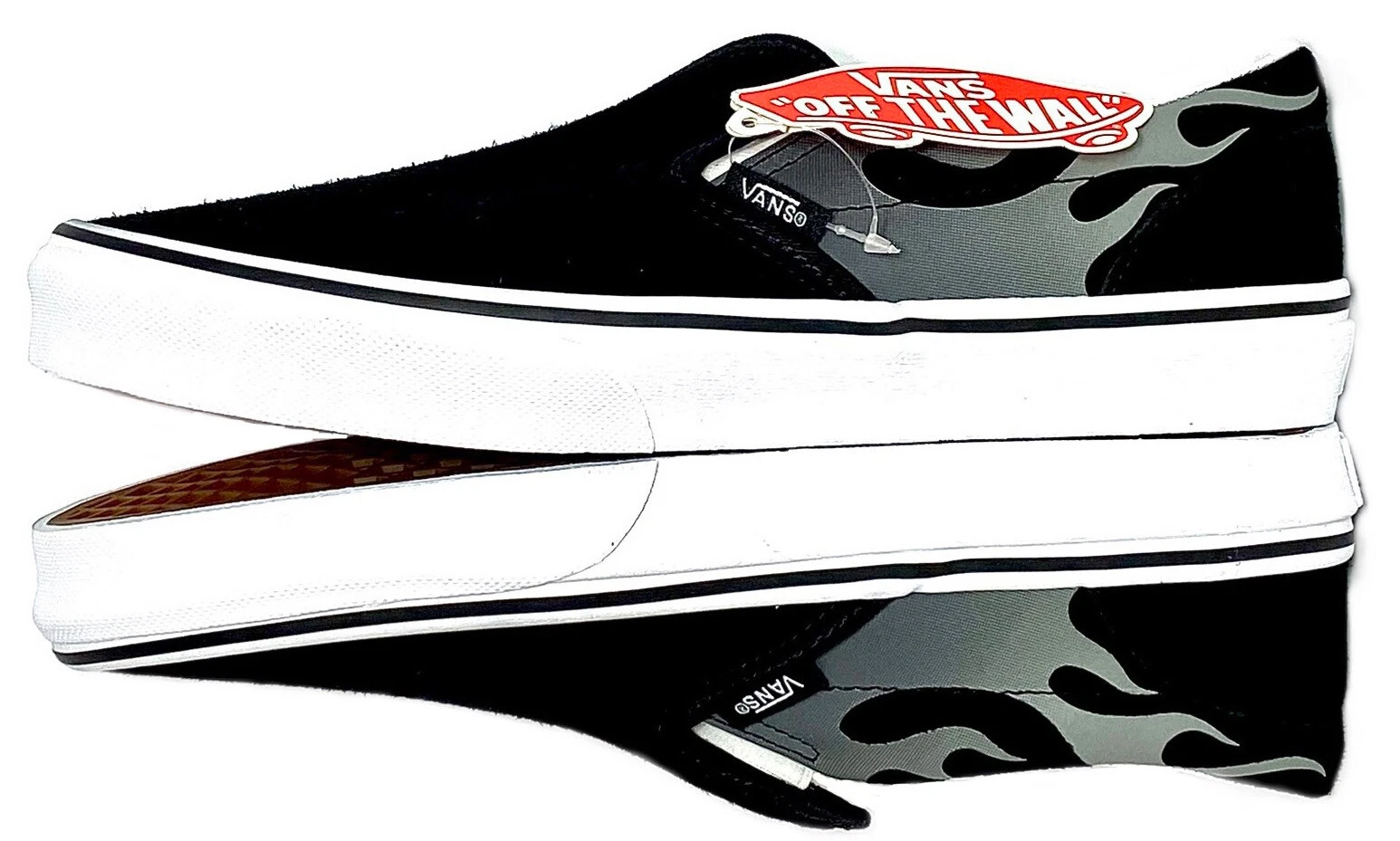 Sneakers classiche Vans slip on nere scamosciate fiammate bambino taglia 7