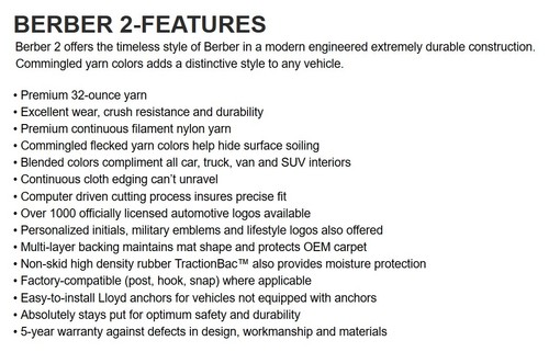 BERBER Custom Fit Carpet Floor Mats for Kia 2001 - 2019 - Pick color Lloyd 2 - Picture 5 of 18
