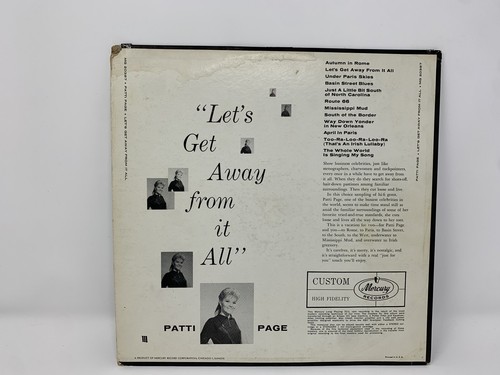 PATTI PAGE Signed Autograph "Let's Get Away From it All" Album Vinyl Record LP - Picture 3 of 9