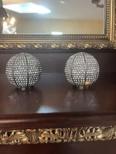 L’Objet Pave Platinum Plate Swarovski Salt &Pepper Shakers NIB $495