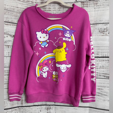 Hello Kitty And Friends Sweatshirt Womens Size Medium cartoon TV Graphic Pink