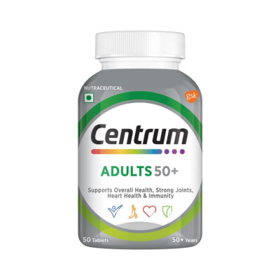 Centrum Adult 50+Multivitamin 50 Tabs with Calcium,Vitamin D3 for Heart Health