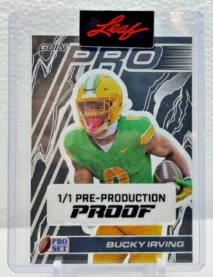 Bucky Irving 1/1 Pre-Production Proof 2024 Leaf Pro Set Goin Pro