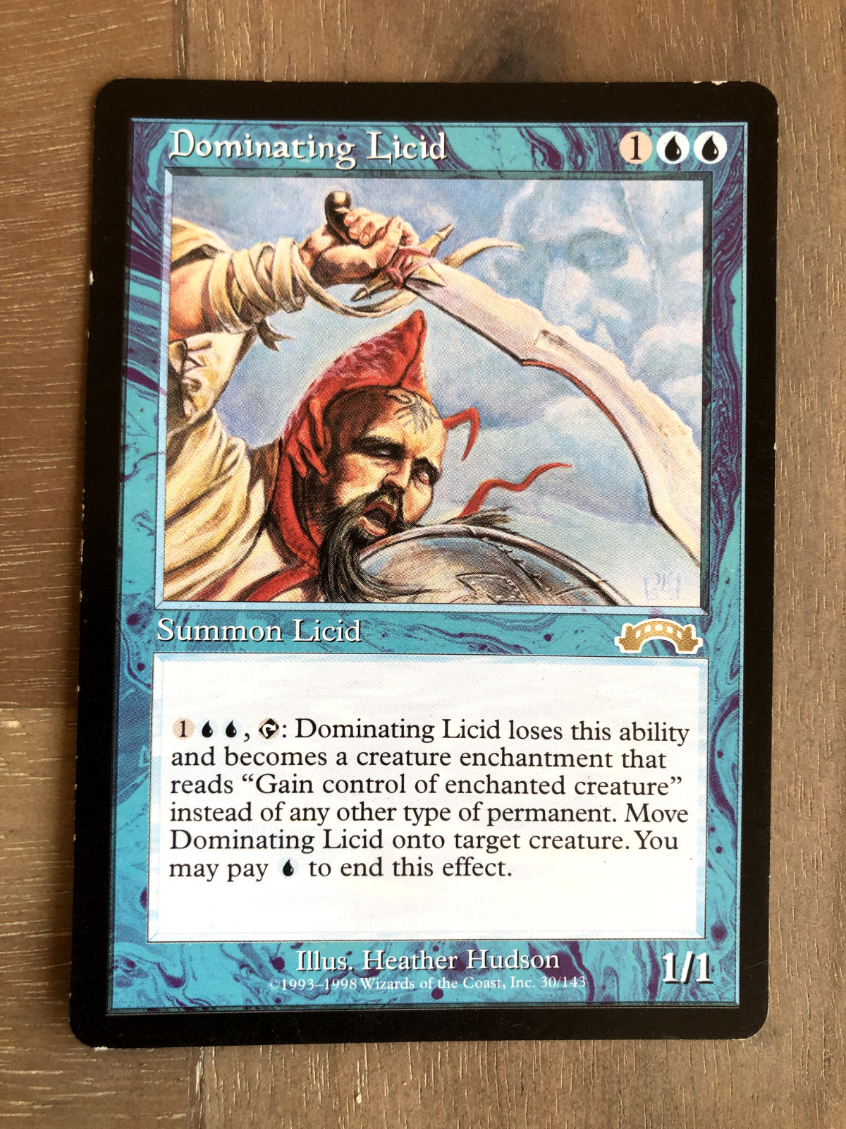 MTG Dominating Licid Exodus LP Blue Rare MAGIC THE GATHERING