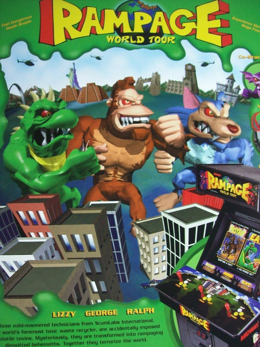 MIRACLESHO in HAWAII アーケードゲーム パンフレット チラシ Rampage World Tour Arcade FLYER 1997 Original NOS Video Game Art