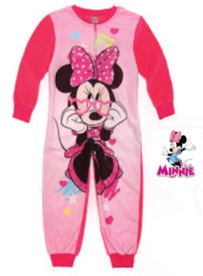 Disney Minnie Maus Schlafanzug Jumpsuit Fleece Overall Gr 104 116 128 NEU