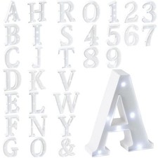 Love Letters Light Up White LED Decor Party Wedding Alphabet Numbers Battery Op