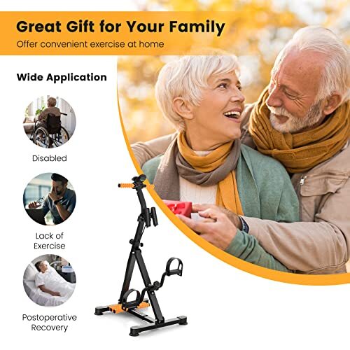 Pedal Exercise Bike for Seniors, Hand Arm Leg and Knee Fitness Machine with M...