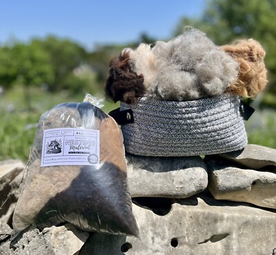 Alpaca Fiber Bird Nesting Material 100% All Natural Unwashed Ready to Hang 5oz.