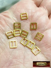 M00290-Gold MOREZMORE 10 Metal 1:6 Scale 5mm Mini Miniature Belt Shoe Buckles