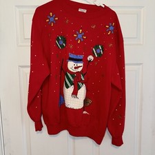 Christmas Sweatshirt Snowman Size Large