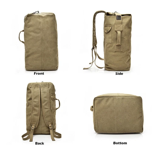 Mochila de lona para hombres Bolso de hombro Deportes Viaje Lona Militar Bolso de mano Equipaje - Imagen 8 de 42