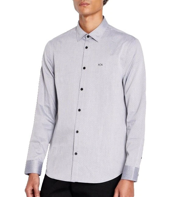 Armani Exchange mangas largas informal con Botones camisas para hombres