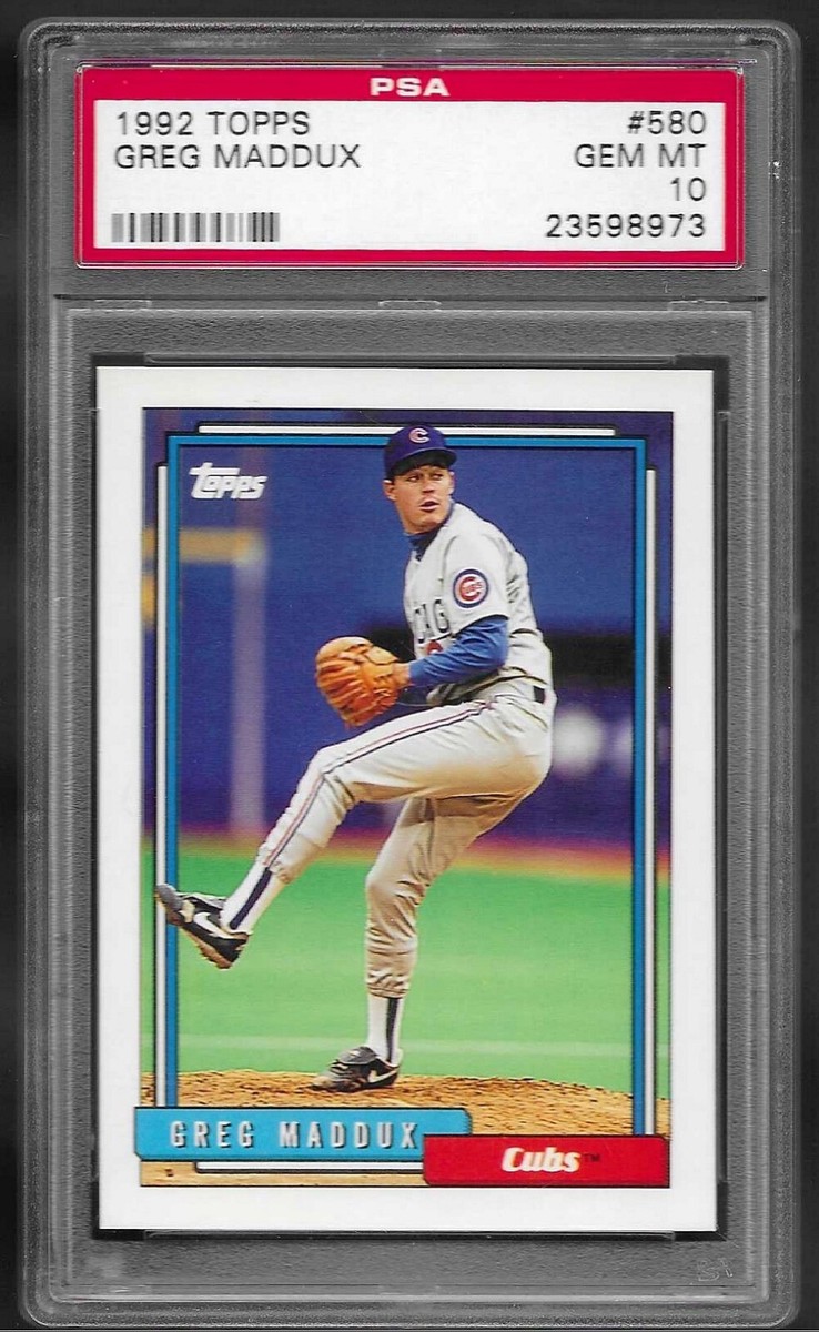 1992 Topps Baseball # 580 GREG MADDUX GEM MINT PSA 10 Chicago Cubs