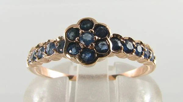 Anillo Eternity Oro Rosa 9ct Zafiro Rosa 9K 9CT Talla O