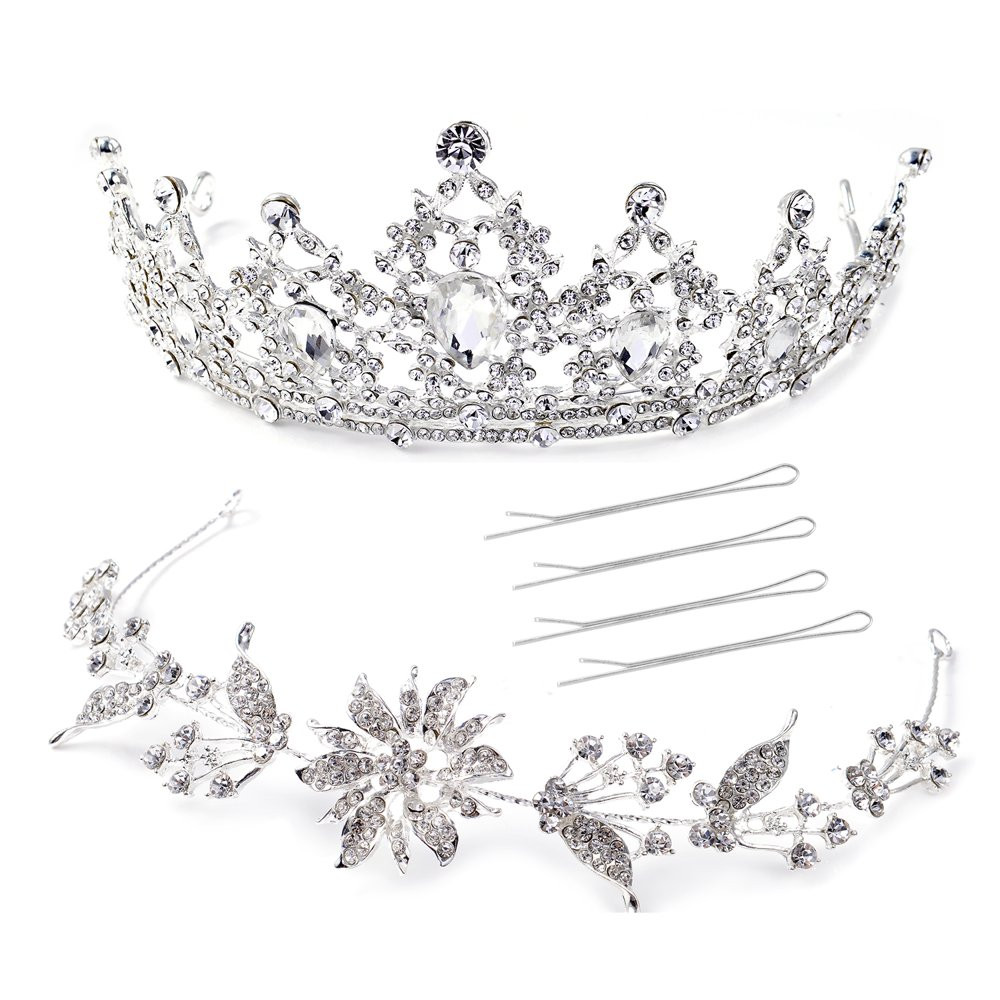 Bridal Headband Pageant Glass Crystal Quinceanera Crown Costume Tiara