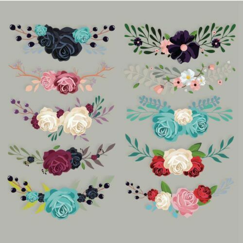 Flower Heat Clothes DIY Applique Transfers Decor 10pc for Clothing Iron On -New - Picture 11 of 12