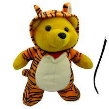 Vintage Disney Winnie the Pooh Plush Bear in Tigger Outfit 12" Stuffed Animal