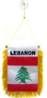 Lebanon MINI BANNER FLAG GREAT FOR CAR & HOME WINDOW MIRROR HANGING 2 SIDE