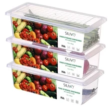 Fruit Storage Containers for Fridge (3 Pack) - 1.5L Saver Containers
