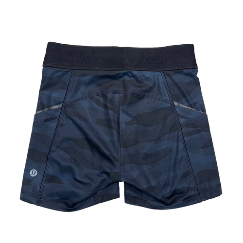 Lululemon What The Sport Shorts Size 2 Full on Luxtreme Blue Black Pockets Camo