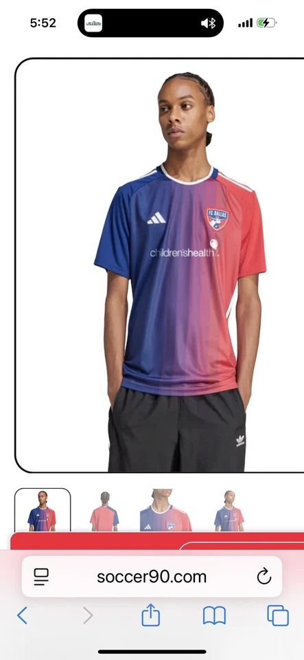 Adidas FC Dallas Home Jersey Juvenil Pequeño IP6031 Nuevo Foto 3 de 4