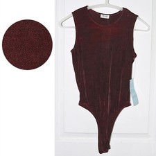 NWT AZ.U.R. Vintage 90s / Y2K Burgundy Thong Bodysuit—Made in USA
