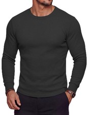Men's Thermal Shirts Long Sleeve Waffle Underwear Top Cold Weather Base Layer...