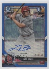 2018 Bowman Draft Chrome Pick Blue Wave Refractor 110/150 Luken Baker Auto 1d4q