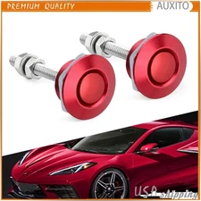 2 X Push Button Quick Release Hood Bonnet Pins Lock Clip Car Bumper Latch Kits H