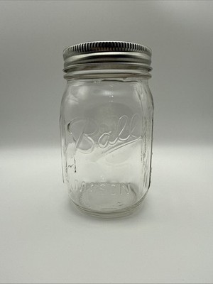 Vintage Ball Wide Mouth Mason Fruit Jar Sculptured Glass 300 mL Made in USA