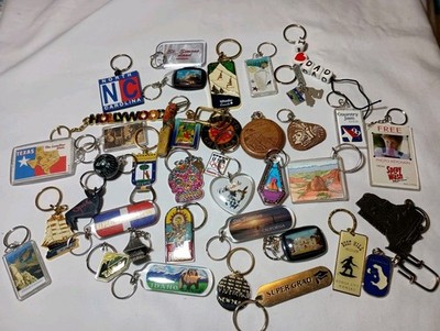 Souvenir Keychain Lot Of 30+ Travel USA International Canada Olympics 