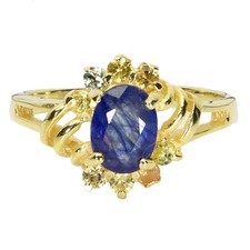 925 Sterling Silver Ring Oval Blue Sapphire 8x6mm Sapphire Gemstone Jewelry 8