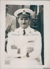1932 Captain Gorgio Cavalini Palatial Conte Di Savoia Military 5X7 Vintage Photo