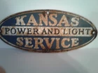 Vintage  Advertising Kansas Power & Light Service Metal Sign.