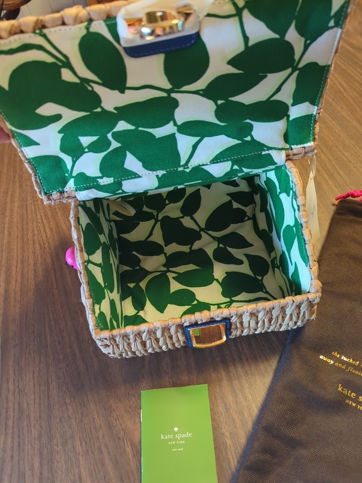 Kate Spade Spring Forward Birdhouse wicker Handbag NWT | eBay