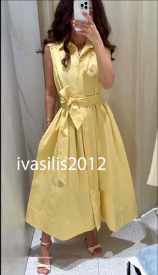 zara yellow shirt dress ZARA yellow oversized shirt dress