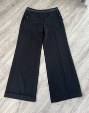 NEXT LADIES WIDE LEG BLACK TROUSERS SIZE 14 LONG