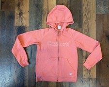 Women's Carhartt Full Zip Light Pink Embroidered Logo Hoodie Size S